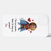 Grappig Zwart & Maroon Cartoon Superheld Oma Case-Mate iPhone Case (Achterkant (horizontaal))