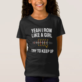 Grappig zwart meisje roeister roeiteam meisjes t-shirt