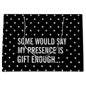 Grappig Zwart met Witte Polka Dot Gift Bag Groot Cadeauzakje (Voorkant)