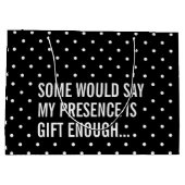 Grappig Zwart met Witte Polka Dot Gift Bag Groot Cadeauzakje (Achterkant)