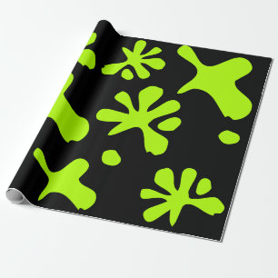 Grappig zwart neongroen slijmschuim, schitterend cadeaupapier