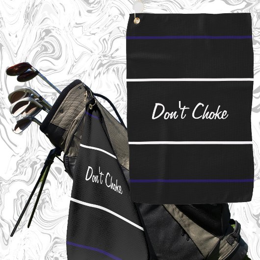Grappig zwart niet choke cadeau voor golfer golfhanddoek