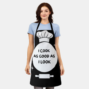 Grappig zwart schort voor koken “Ik kook net zo