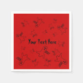 Grappig zwart spook schreeuwen boe voor halloween servetten (Voorkant)