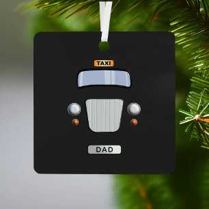 Grappig zwart taxi taxi papa metal Ornament