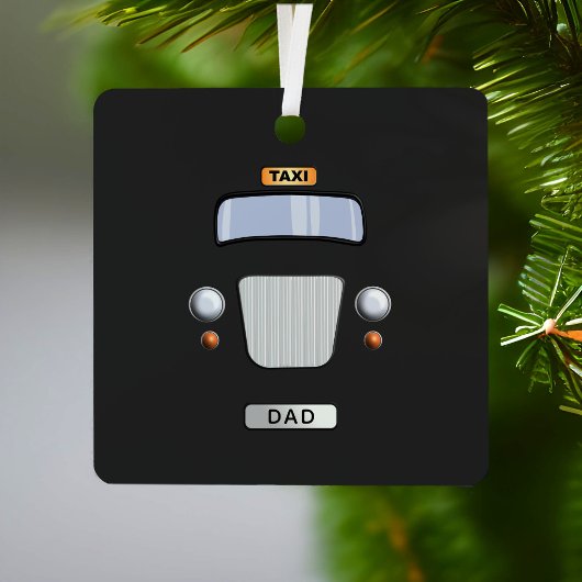 Grappig zwart taxi taxi papa metal Ornament