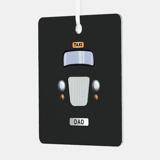 Grappig zwart taxi taxi papa metal Ornament (Voorkant links)