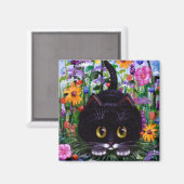 Grappig zwart Tuxedo Kat Bloemen Creationarts Magneet (Voorkant / Achterkant)
