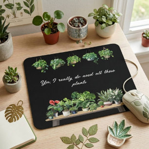 Grappig Zwart Waterverf Plant Lover Houseplant Muismat