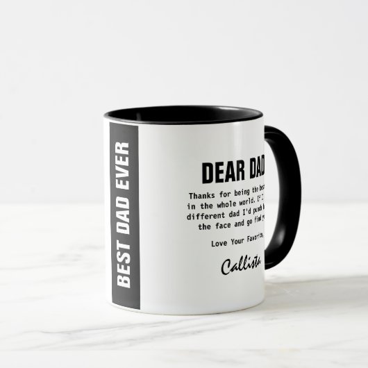 Grappig Zwart Wit Beste Papa Punch Bericht Mok (Voorkant rechts)