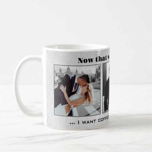 Grappig zwart-wit bruiloft foto Mok (Links)