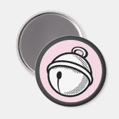 Grappig Zwart Wit Cat Bell Pop Art Cartoon Magneet (Voorkant / Achterkant)