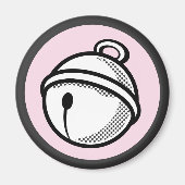 Grappig Zwart Wit Cat Bell Pop Art Cartoon Magneet (Voorkant)