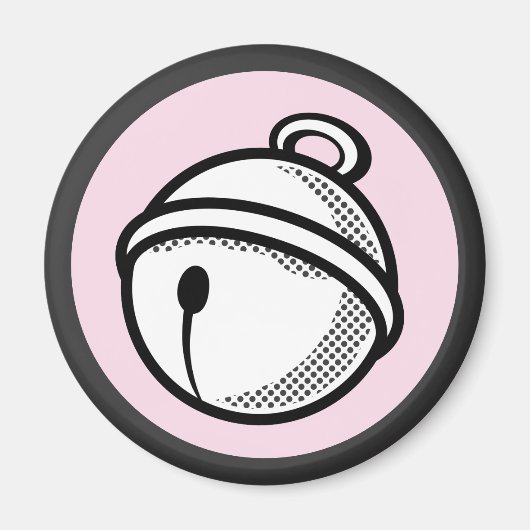 Grappig Zwart Wit Cat Bell Pop Art Cartoon Magneet (Voorkant)