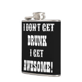 Grappig Zwart Wit Drink Quote Vetgedrukte tekst Heupfles (Links)