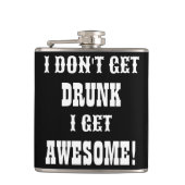 Grappig Zwart Wit Drink Quote Vetgedrukte tekst Heupfles (Voorkant)