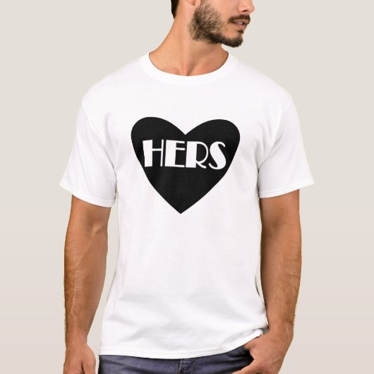 Grappig zwart wit Hers shirt van het homohuwelijk (Voorkant)