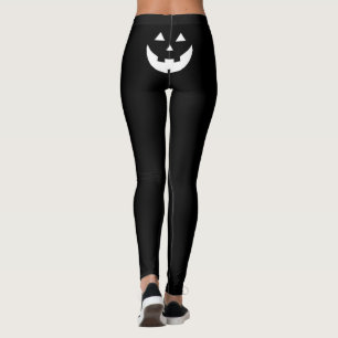 Grappig zwart wit Jack o lantaarn gezicht Hallowee Leggings