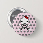Grappig zwart wit jolly Kat piraat schedel bot Ronde Button 5,7 Cm (Voorkant /achterkant)