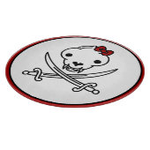 Grappig zwart wit jolly Kat piraat schedel Botten Snijplank (Hoek)