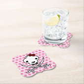 Grappig zwart wit jolly Kat piraat schedel sabels Kartonnen Onderzetters (Insitu)