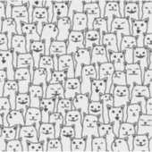 Grappig zwart-wit kat modern patroon sticker (Voorkant)