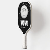 Grappig zwart-wit maangezicht pickleball paddle (Links)