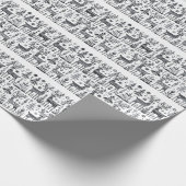 Grappig zwart-wit rendierpatroon cadeaupapier (Hoek)