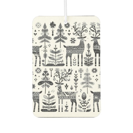 Grappig zwart-wit rendierpatroon luchtverfrisser (Voorkant)