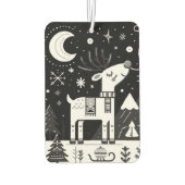 Grappig zwart-wit rendierpatroon luchtverfrisser (Achterkant)