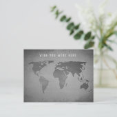 Grappig zwart-witte wereldkaart briefkaart (Staand voorkant)