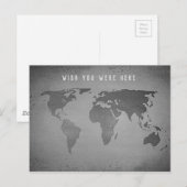 Grappig zwart-witte wereldkaart briefkaart (Voorkant / Achterkant)
