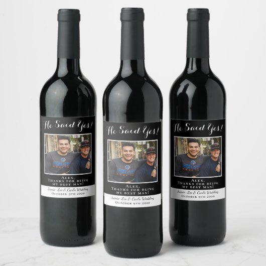Grappig zwart zei hij ja foto dank je beste man wijn etiket (Flessen)