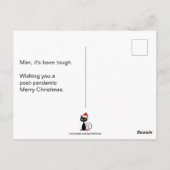 Grappig zwart zittende kerstman kerst kat briefkaart (Achterkant)