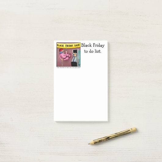 Grappig zwarte vrijdag om lijst te maken post-it® notes (Op bureau)