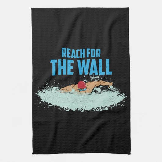 Grappig Zwem Citaat Zwemmer Cadeau Theedoek (Verticaal)
