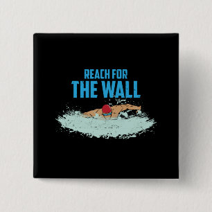 Grappig Zwem Citaat Zwemmer Cadeau Vierkante Button 5,1 Cm