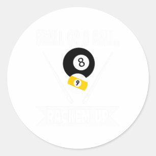 Grappig zwembad 9 bal of 8 bal rackem up biljart - ronde sticker
