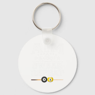 Grappig zwembad Biljart Aim Shoot Swear Herhaal Bi Sleutelhanger
