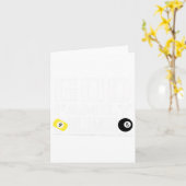 Grappig zwembad biljart God familie biljart cadeau Kaart (Gele Bloem)