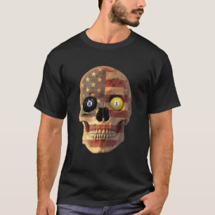 Grappig zwembad biljart snooker ontwerp - schedel t-shirt