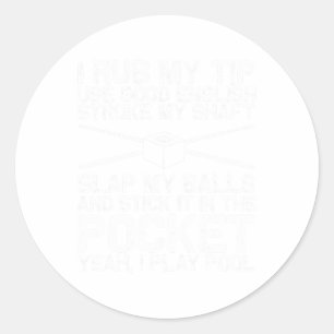 Grappig zwembad biljart voor mannen vrouwen 8 bal ronde sticker