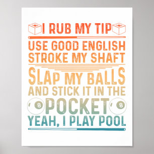 Grappig zwembad ontwerp voor mannen jongens biljar poster