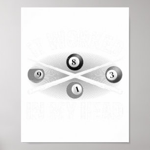 Grappig zwembad ontwerp voor mannen vrouwen biljar poster