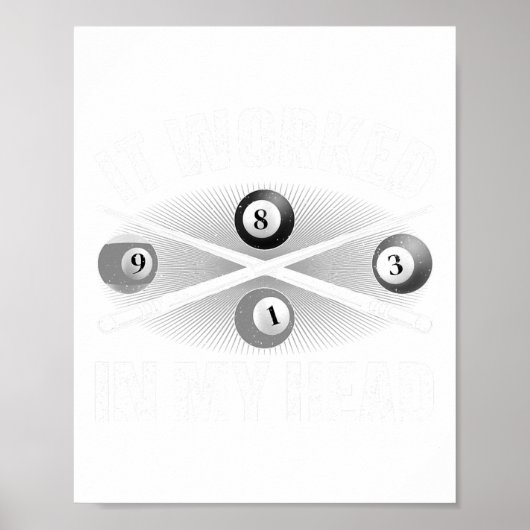 Grappig zwembad ontwerp voor mannen vrouwen biljar poster (Voorkant)