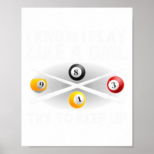 Grappig zwembad ontwerp voor vrouwen meisjes bilja poster (Voorkant)