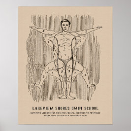 Grappig zwemdiagram met aangepaste teksten poster