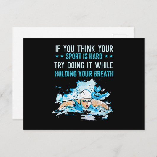 grappig zwemmen, als je denkt dat je sport is briefkaart (Voorkant / Achterkant)