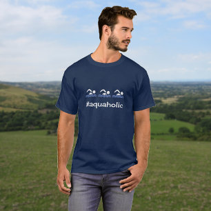 Grappig zwemmen hashtag aquaholic t-shirt