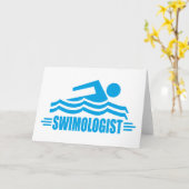 Grappig zwemmen kaart (Gele Bloem)